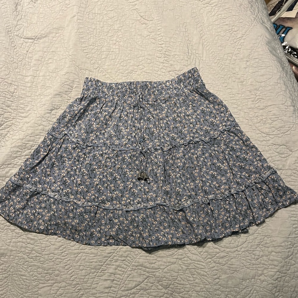 Blue Floral Skirt